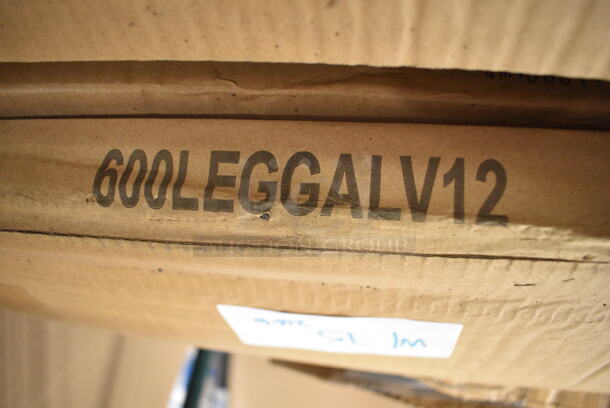 6 Various BRAND NEW SCRATCH AND DENT! Items; 4 Box 600LEGGALV12 Regency 20 1/2" Galvanized Steel Legs for Sinks - 4/Set, Regency 600TW3696G Table Leg Accessories. 6 Times Your Bid!  - Image 4 of 6