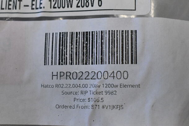 BRAND NEW SCRATCH AND DENT! HPR022200400 Hatco R02.22.004.00 208v 1200w Element - Image 5 of 5