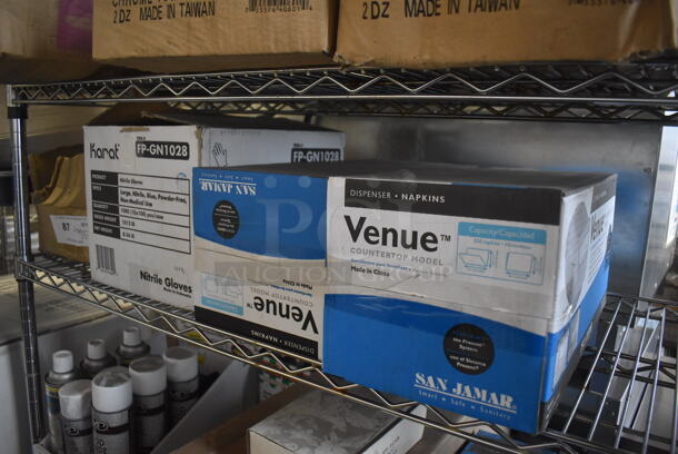 ALL ONE MONEY! Tier Lot of Various Items Including L Nitrile Gloves and 2 Venue Napkin Dispensers. - Image 3 of 12