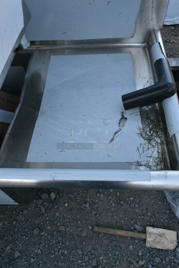 BRAND NEW SCRATCH AND DENT! Regency 600S3181818C Stainless Steel Commercial 3 Bay L Shaped Sink w/ Dual Drain Board. No Legs. Bays 18x18x14. Drain Boards 16x19.5 - Image 3 of 6