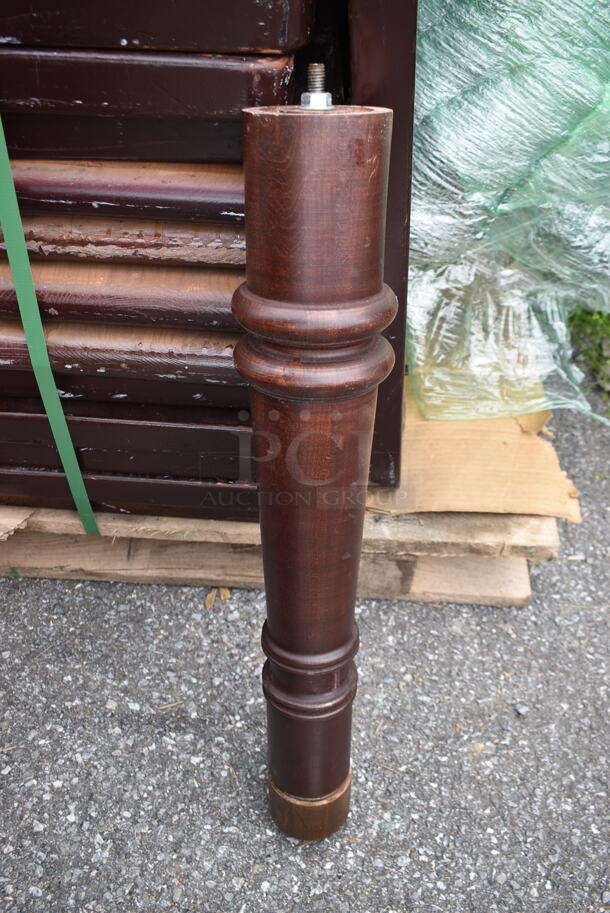 PALLET LOT of 15 Tabletops, 8 Columns, 15 Black X Table Feet, 10 Square Column Tops, 4 Silver X Table Feet, 1 Silver Star Top. - Image 7 of 11