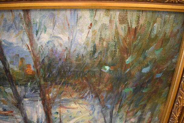 Framed Canvas Painting Reproduction of Two Sisters on the Terrace 1881 By Pierre-Auguste Renoir From Art Dealer Ed Mero! - Image 6 of 8