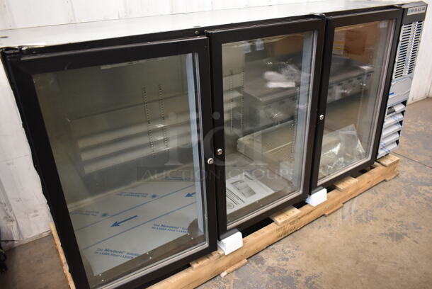 BRAND NEW SCRATCH AND DENT! Beverage Air BB72HC-1-G-B Stainless Steel Commercial 3 Door Undercounter Cooler Merchandiser. 115 Volts, 1 Phase. Tested and Working! - Image 4 of 11