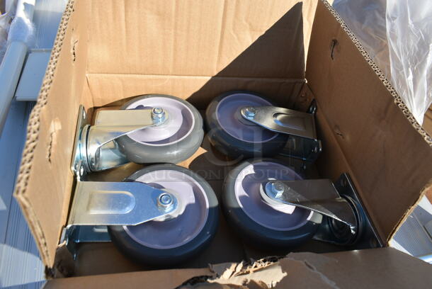 BRAND NEW SCRATCH AND DENT! Metal Cart w/ Commercial Casters. - Image 4 of 4