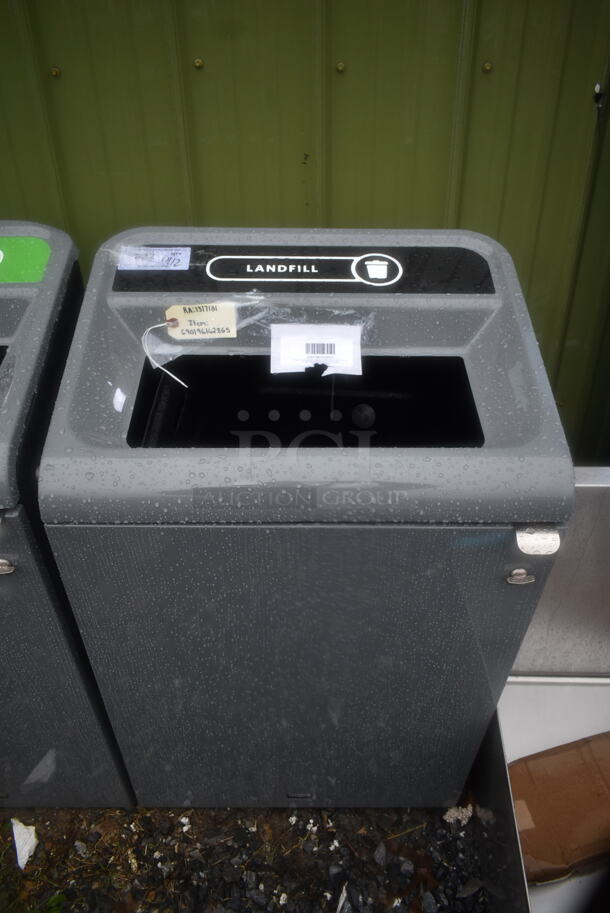 BRAND NEW SCRATCH AND DENT! Rubbermaid 1961628 Configure 33 Gallon Stenni Gray 1 Stream Landfill Indoor Rectangular Waste Container - Image 2 of 5