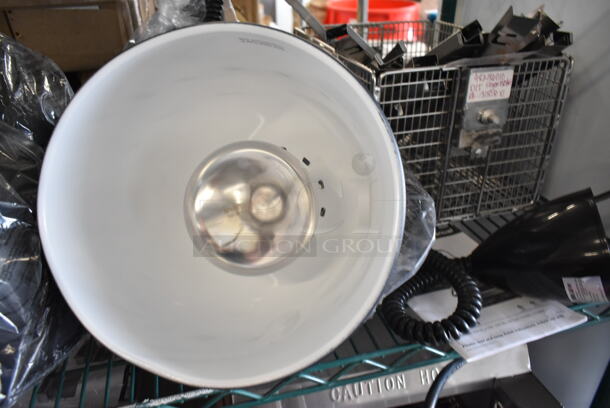 3 BRAND NEW SCRATCH AND DENT! ServIt 423HLR85BK Retractable Cord Ceiling Mount Heat Lamp with Modern Black Finish Round Dome Shade. 120 Volts, 1 Phase. 3 Times Your Bid! - Image 5 of 6