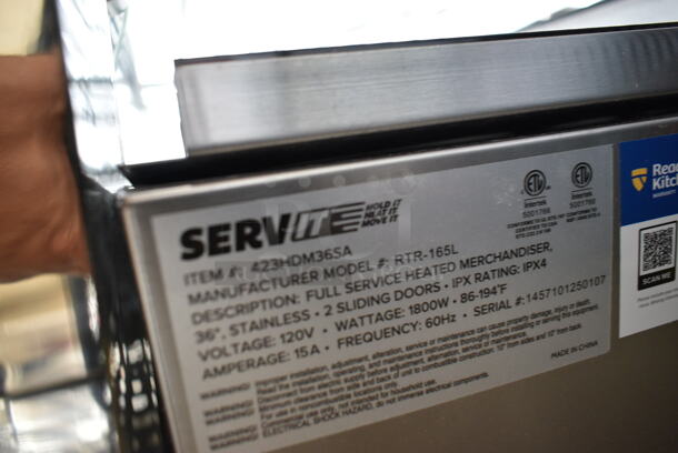 BRAND NEW SCRATCH AND DENT! ServIt 423HDM36SA Stainless Steel Commercial Countertop Display Case. See Pictures for Damage. Tested and Working! - Image 7 of 7