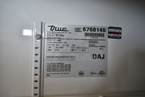 True T-49F Stainless Steel Commercial 2 Door Reach In Freezer w/ Poly Coated Racks on Commercial Casters. 115 Volts, 1 Phase. Tested and Powers On But Does Not Get Cold - Image 5 of 5