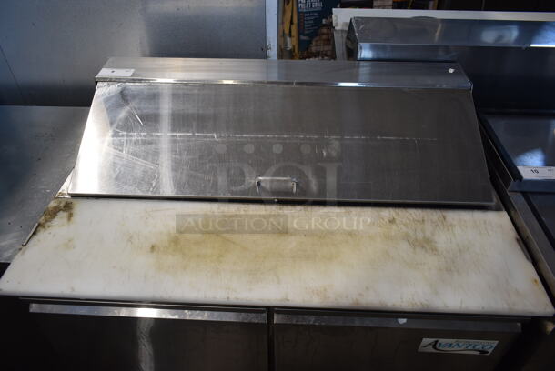 Avantco 178SCL2 Stainless Steel Commercial Sandwich Salad Prep Table Bain Marie Mega Top on Commercial Casters. 115 Volts, 1 Phase. Tested and Working! - Image 3 of 7