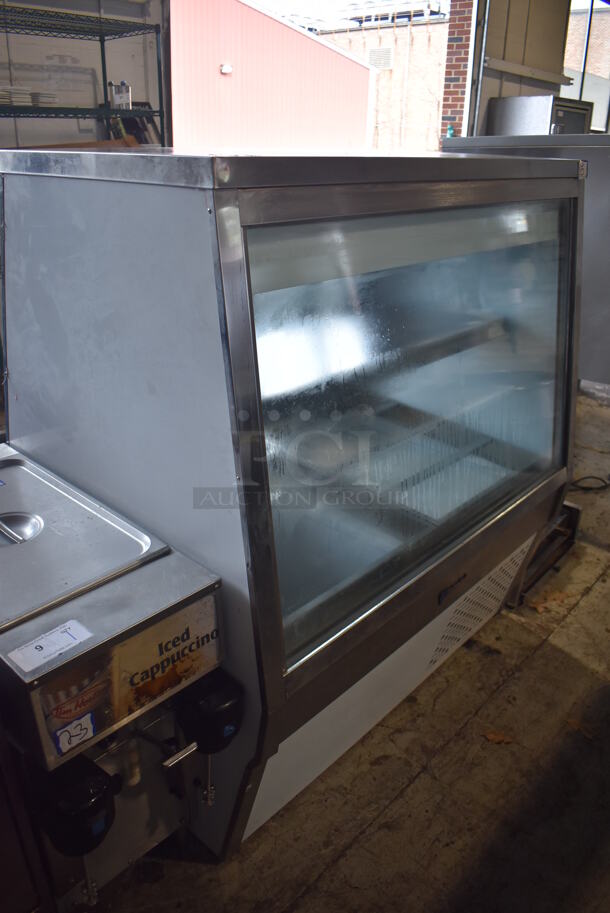 CustomCool Stainless Steel Commercial Floor Style Deli Display Case Merchandiser. 48x35x54.5. Tested and Working!
