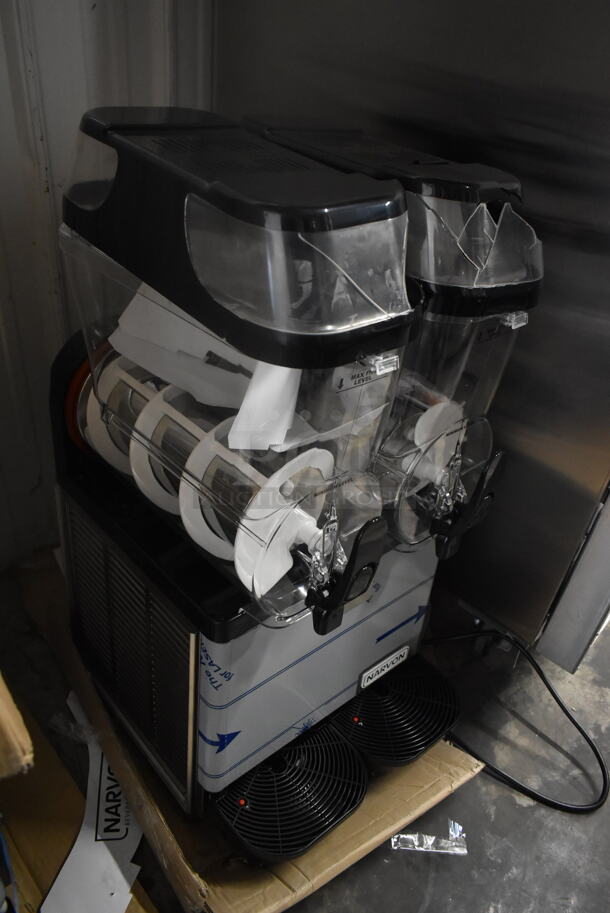BRAND NEW SCRATCH AND DENT! 2022 Narvon 378SM2 Stainless Steel Commercial Countertop 2 Hopper Slushie Machine. 115 Volts, 1 Phase. Tested and Working! - Image 2 of 7