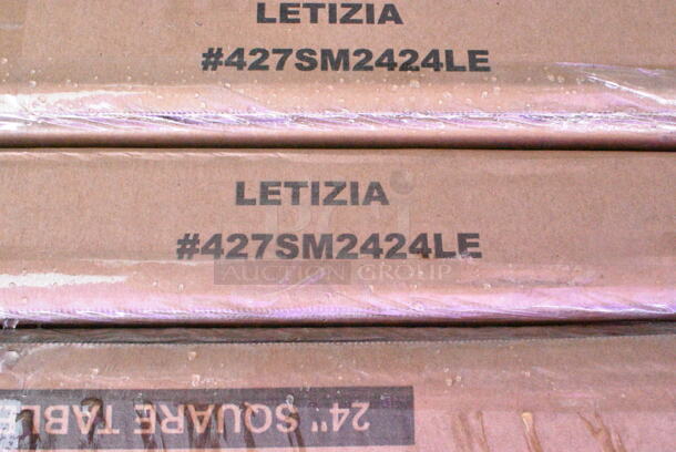 10 BRAND NEW SCRATCH AND DENT! Lancaster Table & Seating Excalibur 427SM2424LE 23 5/8" x 23 5/8" Square Table Top with Smooth Letizia Finish. 10 Times Your Bid!  - Image 3 of 3