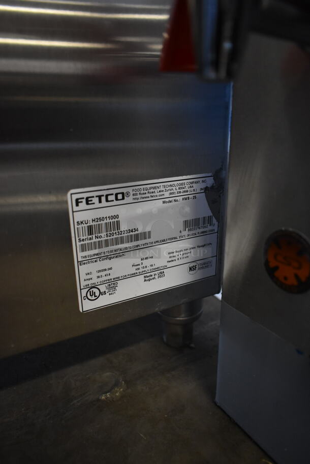 BRAND NEW SCRATCH AND DENT! 2023 Fetco HWB-25 H25011 Stainless Steel Commercial Countertop 25 Gallon Hot Water Dispenser. 120/208-240 Volts, 3 Phase.  - Image 5 of 5