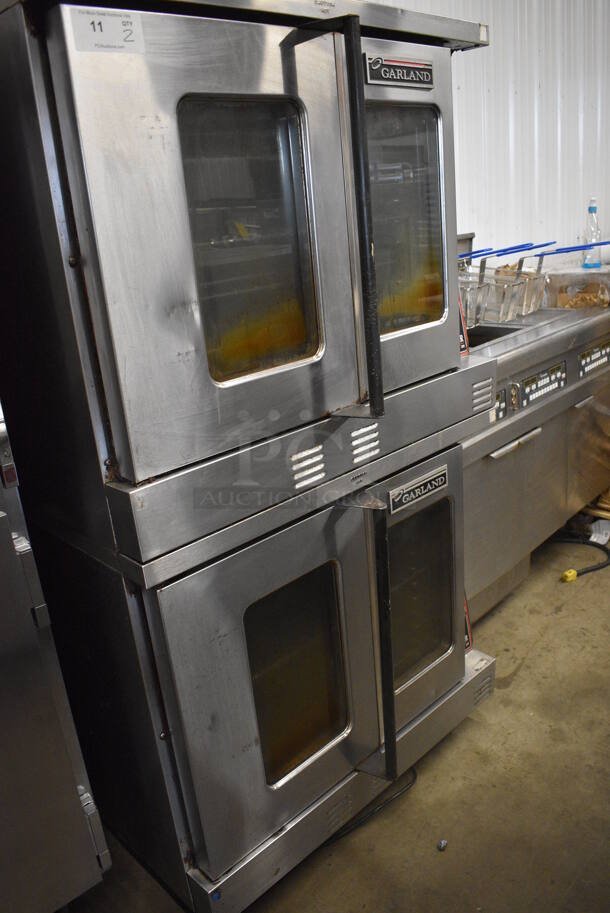 2 Garland Master 200 Stainless Steel Commercial Natural Gas Powered Full Size Convection Ovens w/ View Through Doors, Metal Oven Racks and Thermostatic Controls on Commercial Casters. 38x45.5x68. 2 Times Your Bid! - Image 3 of 7