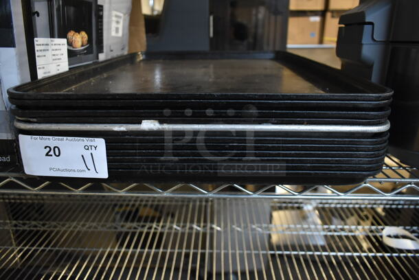 ALL ONE MONEY! Lot of 10 Black Trays and 1 Metal Full Size Baking Pan - Image 3 of 3