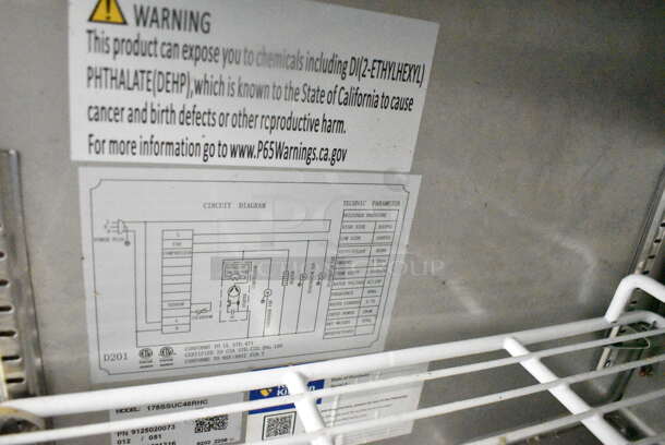 2022 Avantco 178SSUC48RHC Stainless Steel Commercial 2 Door Undercounter Cooler on Commercial Casters. 115 Volts, 1 Phase. Tested and Working! - Image 7 of 12