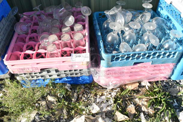 2 Poly Dish Caddies w/ Contents Including Wine Glasses. 2 Times Your Bid!  - Image 1 of 4