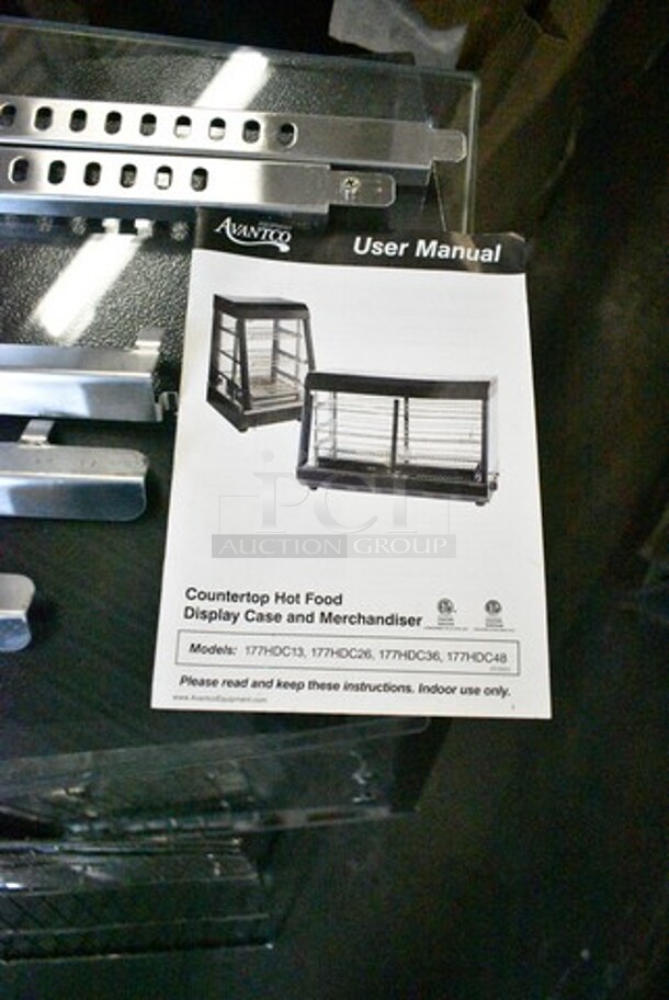 BRAND NEW SCRATCH AND DENT! 2023 Avantco 177HDC13 13" Self/Full Service 3 Shelf Countertop Heated Display Case with Hinged Doors. 120 Volts, 1 Phase. Tested and Working! - Image 4 of 12