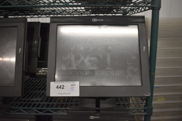 3 NCR 15" POS Monitors w/ Credit Card Strip Reader. 3 Times Your Bid! - Image 1 of 5