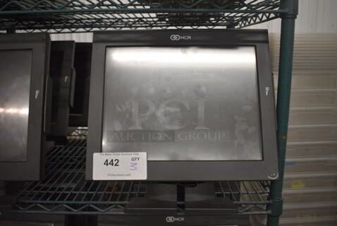 3 NCR 15" POS Monitors w/ Credit Card Strip Reader. 3 Times Your Bid!
