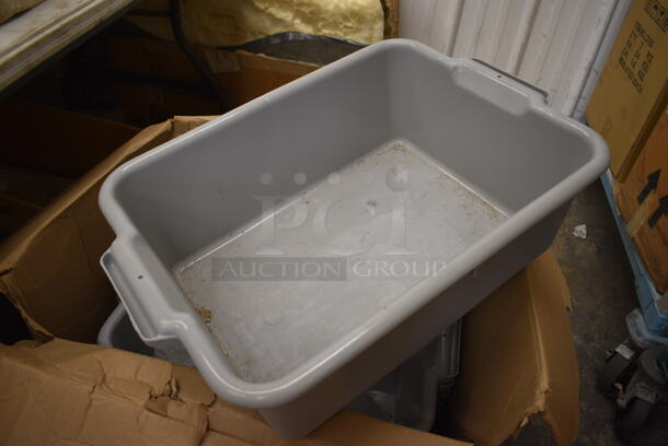 ALL ONE MONEY! Lot of 8 BRAND NEW IN BOX! Gray Poly Bus Bins. 22.5x15.5x7 - Image 2 of 3