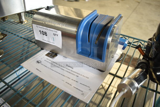 BRAND NEW SCRATCH AND DENT! Edlund 401 Stainless Steel Countertop Electric Knife Sharpener with Guides and Pressure Sensitive Motor. 230 Volts, 1 Phase.  - Image 3 of 6