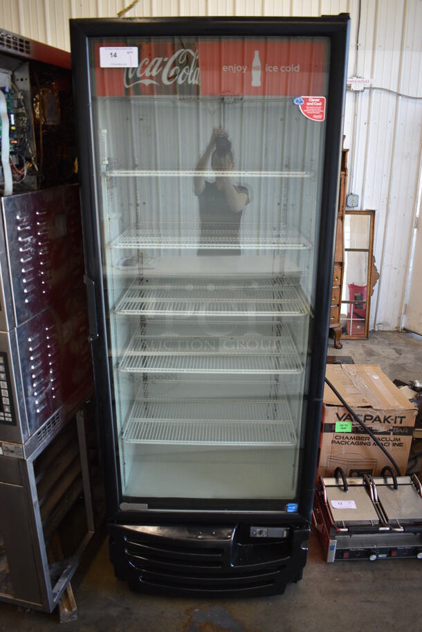 Imbera Model G319 ENERGY STAR Metal Commercial Single Door Reach In Cooler Merchandiser w/ Poly Coated Racks. 115 Volts, 1 Phase. 30x28x79. Tested and Powers On But Does Not Get Cold