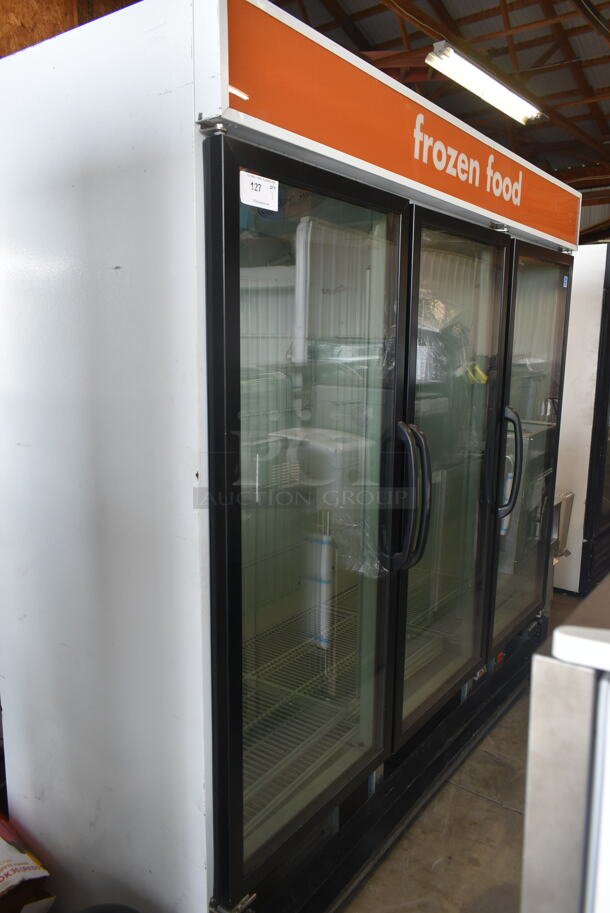Master-Bilt MBGFP74-HG Metal Commercial 3 Door Reach In Freezer Merchandiser w/ Poly Coated Racks. 115/208-230 Volts, 1 Phase. Tested and Working! - Image 2 of 12