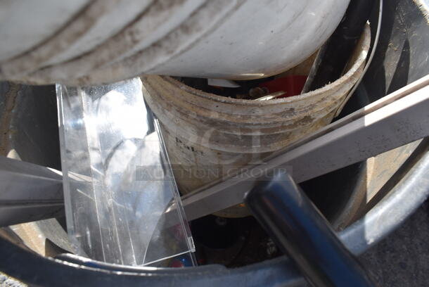 ALL ONE MONEY! Lot of Gray Poly Trash Can on Dolly w/ Contents Including Poly Buckets - Image 3 of 3