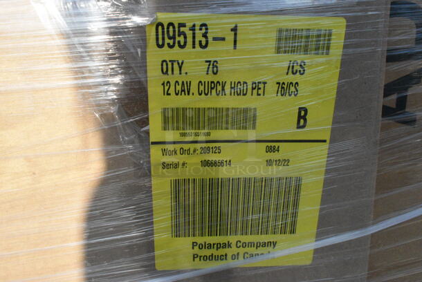 20 BRAND NEW! Boxes Including 09513-1 Polarpak 12 Compartment Clear Hinged PET Cupcake Take Out Container, AD32F Genpak 32 oz. Clear Hinged Deli Container with High Dome Lid, A818CTBL 18" Round Compartment Tray. 20 Times Your Bid!  - Image 2 of 9