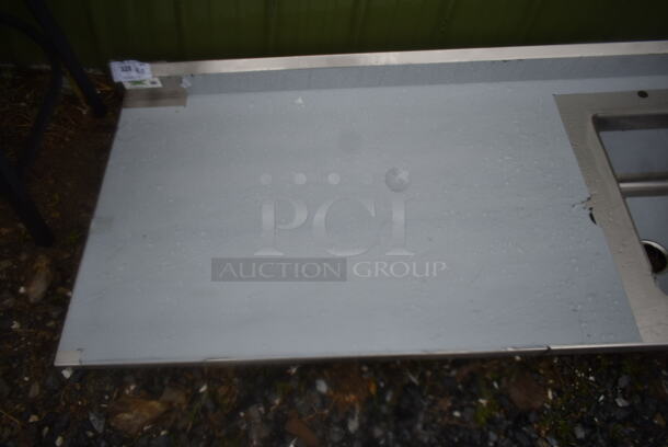 BRAND NEW SCRATCH AND DENT! Regency 600ST3072R 30" x 72" 16 Gauge Stainless Steel Work Table with Sink. No Under Shelf or Legs.  - Image 3 of 5