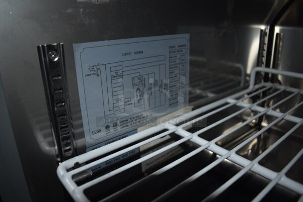 Avantco 178SSUC48RHC Stainless Steel Commercial 2 Door Undercounter Cooler on Commercial Casters. 115 Volts, 1 Phase. 47x29.5x32. Tested and Working! - Image 5 of 7