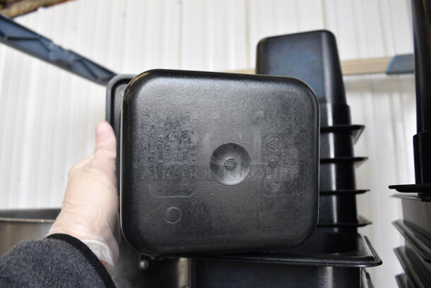 ALL ONE MONEY! Lot of 18 Cambro Black Poly 1/6 Size Drop In Bins! 1/6x6 - Image 3 of 4
