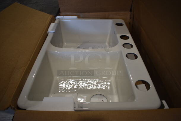 BRAND NEW IN BOX! Kohler 5873-5U-0 Deerfield Double Equal Drop In Sink. 33x22x9. Bays 14.5x16.5x9 - Image 5 of 7