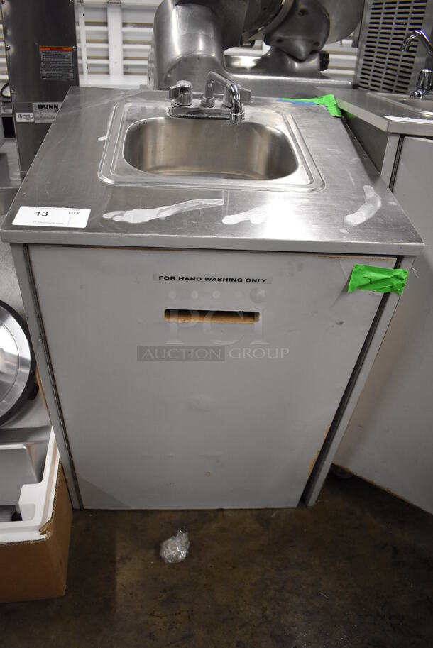 Stainless Steel Single Bay Portable Sink w/ Faucet and Handles. 24x24x44 - Image 2 of 5