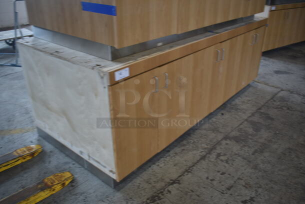 BRAND NEW! Wood Pattern 6 Door Counter. Missing Countertop. - Image 2 of 6