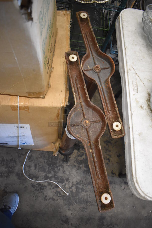 2 Brown Metal Straight Leg Table Bases. 22x6x28. 2 Times Your Bid! - Image 3 of 3