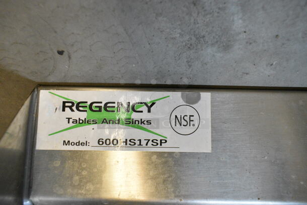 Regency 600HS17SP Stainless Steel Single Bay Wall Mount Sink w/ Faucet, Handles and Side Splash Guards. (kitchen) - Image 2 of 4