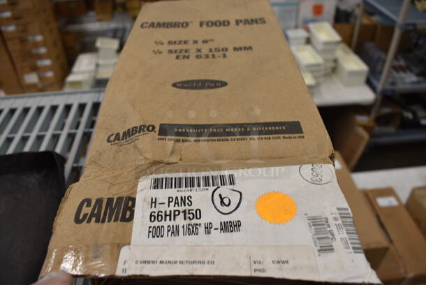 ALL ONE MONEY! Lot of 6 BRAND NEW IN BOX! Cambro Amber Colored Poly 1/6 Size Drop In Bins. 1/6x6 - Image 3 of 3