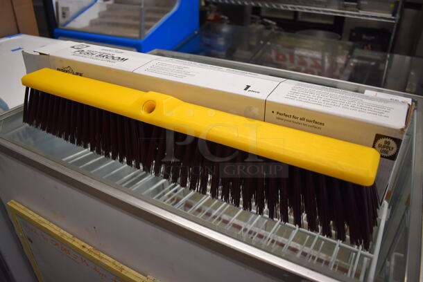 4 BRAND NEW IN BOX! Bison Life Multi Surface Push Brooms. 24x3.5x5. 4 Times Your Bid! - Image 5 of 6