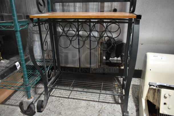 Black Metal Display Unit w/ Wood Pattern Countertop.  - Image 3 of 3