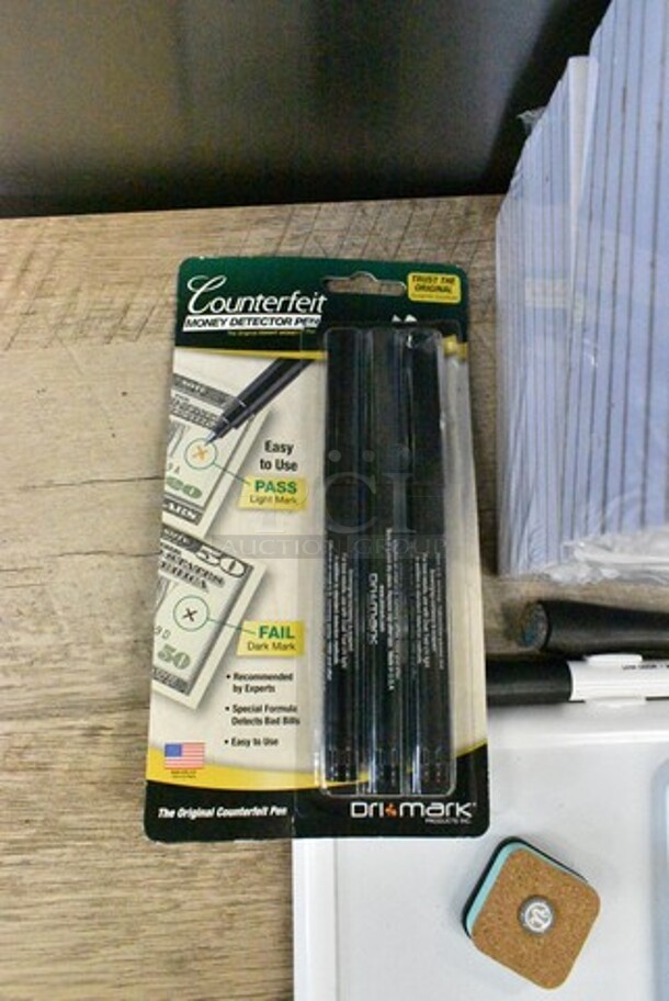 ALL ONE MONEY! Lot of Various Items Including Clipboards, Guest Checks, Counterfeit Money Pens.  - Image 2 of 11