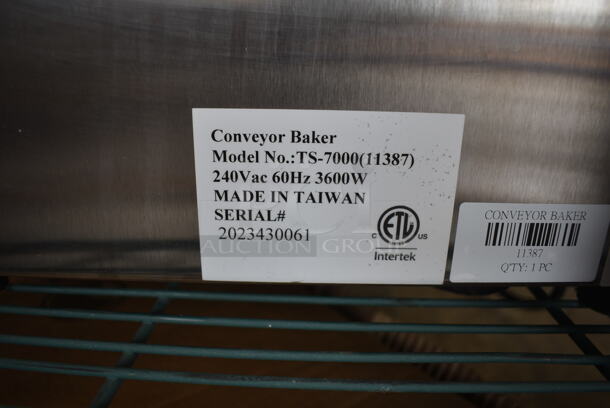 BRAND NEW SCRATCH AND DENT! 2023 Omcan TS-7000 Stainless Steel Commercial Countertop Conveyor Oven. 240 Volts.  - Image 7 of 7