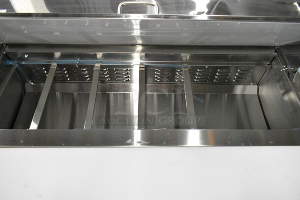 BRAND NEW SCRATCH AND DENT! 2023 Avantco 178APT48HC Stainless Steel 48" 2 Door Refrigerated Sandwich Prep Table. 115 Volts, 1 Phase. Tested and Working! - Image 5 of 9