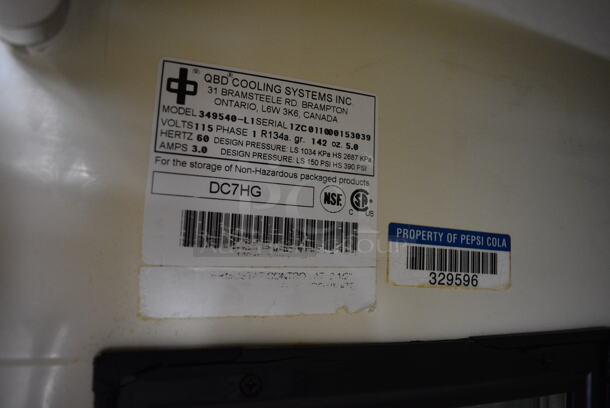 QBD Model 349540-L1 Metal Commercial Single Door Reach In Cooler Merchandiser w/ Poly Coated Racks. 115 Volts, 1 Phase. 21.5x25x38.5. Tested and Powers On But Temps at 54 Degrees - Image 5 of 5