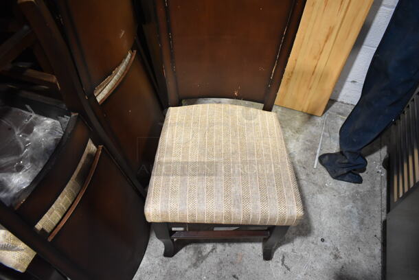 12 Wood Pattern Dining Height Chair w/ Tan Seat. 12 Times Your Bid! - Image 4 of 4