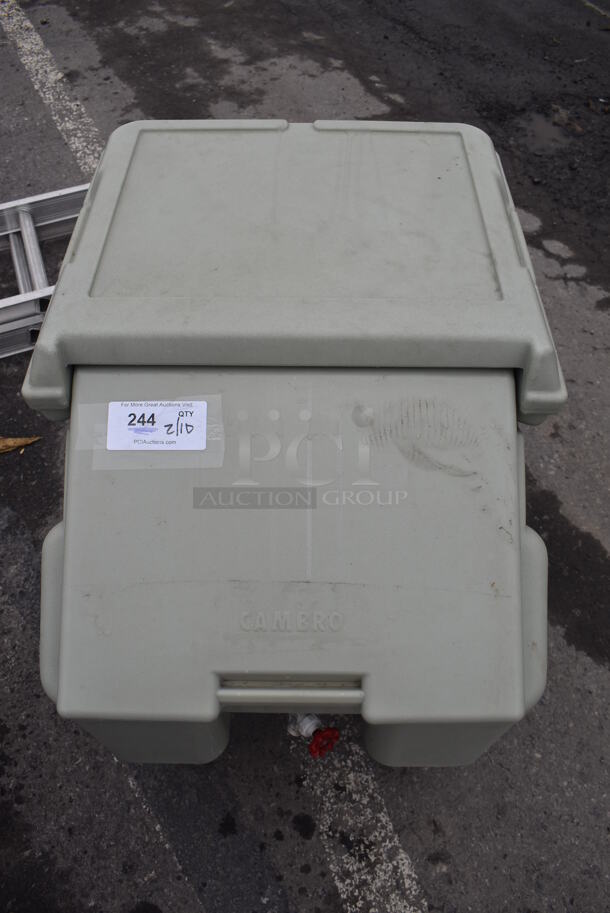 Cambro Green Gray Poly Insulated Portable Ice Bin on Commercial Casters. 23x31x29 - Image 4 of 6