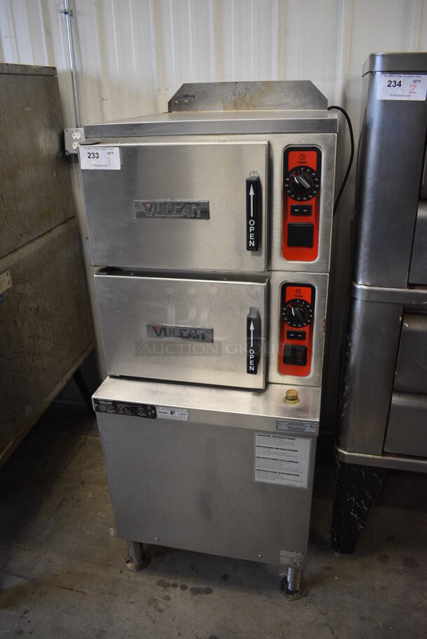 Vulcan C24GA10 Stainless Steel Commercial Floor Style Natural Gas Powered Double Deck Steam Cabinet. 125,000 BTU. 24x36x74. Tested and Working! - Image 3 of 8