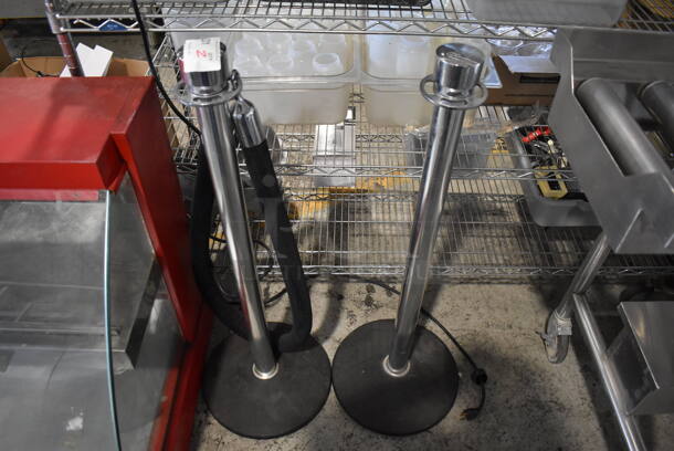 2 Metal Stanchions. 14x14x37. 2 Times Your Bid!