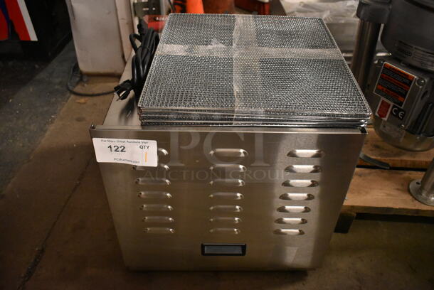 BRAND NEW SCRATCH AND DENT! 2023 Avantco 177EG30N Stainless Steel Commercial Countertop Ten Tray Food Dehydrator with Removable Door. 120 Volts, 1 Phase. Tested and Working!
 - Image 2 of 7